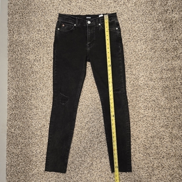 Hudson Jeans Natalie Midrise Super Skinny Ankle Raw Hem, Black, SIZE: 27 - Picture 10 of 16